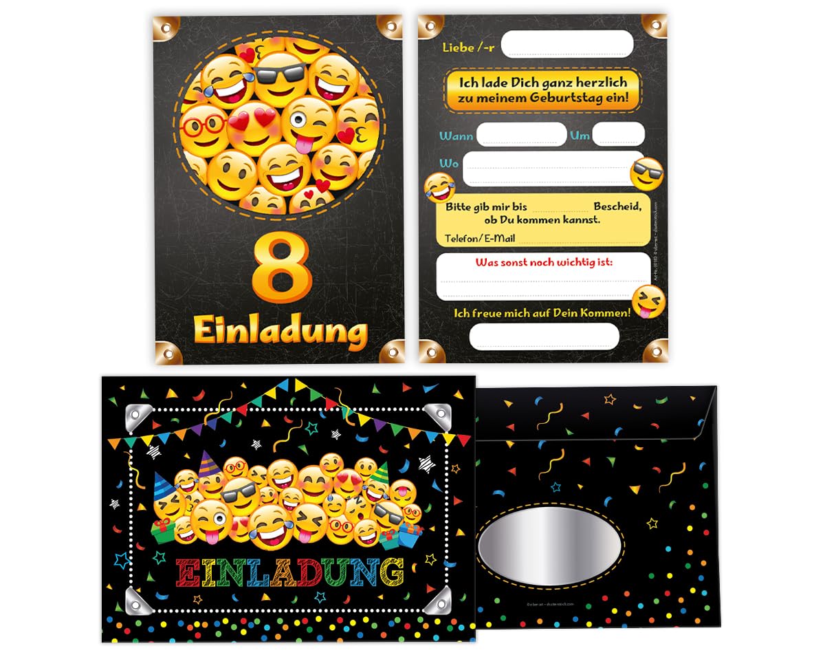 12 Einladungskarten 8. Kindergeburtstag Mädchen Jungen Art-Party Kreativ Party Einladungen achte Geburtstag inkl. 12 Umschläge, 12 Tüten, 12 Aufkleber, 12 Lesezeichen, 12 Blöcke, 12 Schiffe versenken 12 Einladungskarten 8. Kindergeburtstag Mädchen Jungen Art-Party Kreativ Party Einladungen achte Geburtstag inkl. 12 Umschläge, 12 Tüten, 12 Aufkleber, 12 Lesezeichen, 12 Blöcke, 12 Schiffe versenken
