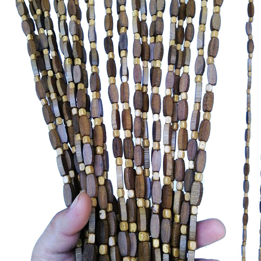 Rideau de perles en bois pour porte masquer le vis-à-vis salon