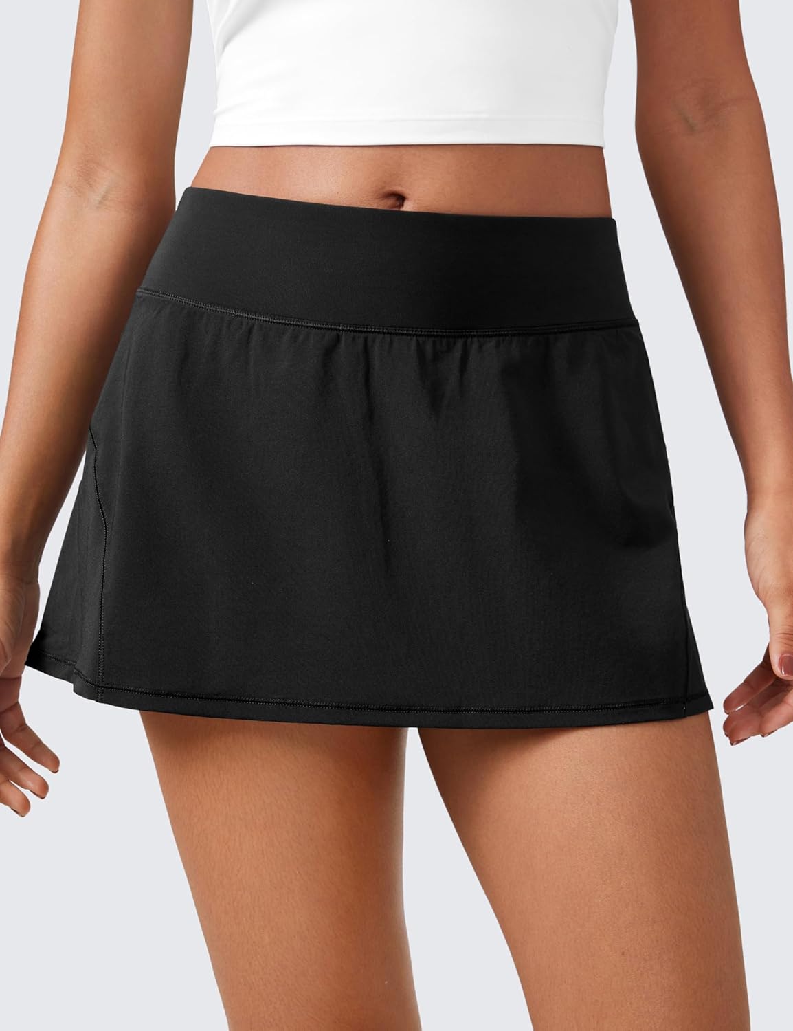 CRZ YOGA Women's Quick Dry Pleated Tennis Skirts Mid Waisted Cute Athletic Workout Running Sports Golf Skorts Volleyball - Image 2