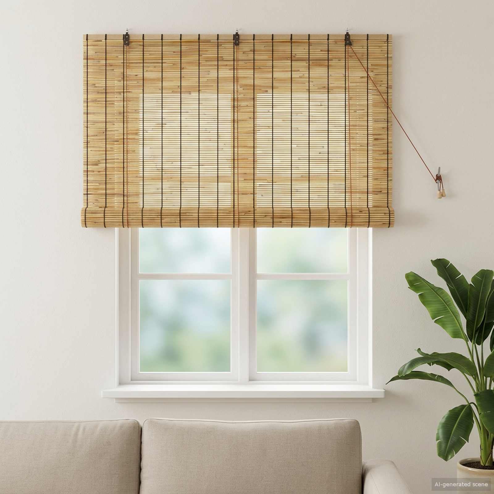Store enrouleur en roseau naturel 140 x 160 cm