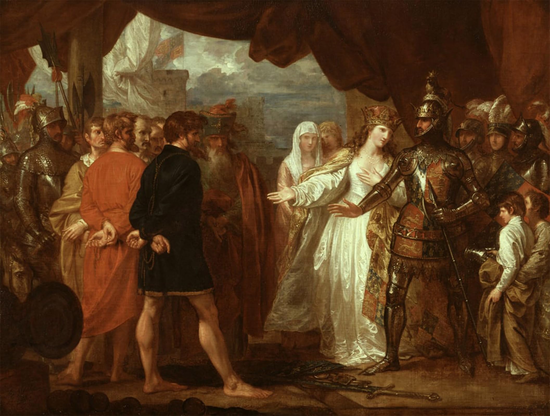 SERENDIPITP Aesthetic Poster Photo Wall Print Retro Picture Queen Philippa Interceding for the Lives of the Burghers of Calais by Benjamin West Modern Wall Artwork for Home Decor 60x90cm