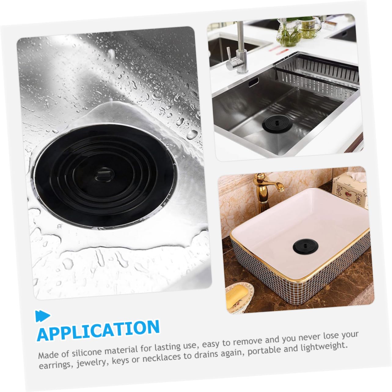 ARTIBETTER 2Pcs Silicone Bathtub Stoppers Drain Covers for Kitchen Bathroom Odor Blocker Easy to Use Non Floating for Flat Smooth Surfaces