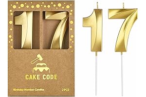 17 Number Birthday Candles: Illuminate Your Celebration with Golden Shimmer