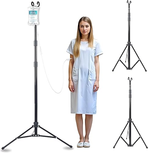 Miniatura 8 de Skywin Soporte para trípode IV con gancho, soporte plegable de poste IV con gancho, soporte de piso IV, soporte IV, soporte IV, organizador de