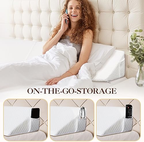 Miniatura 3 de Almohada de cuña para cama, tamaño Queen (60 x 10 x 6 pulgadas), relleno de huecos de cama, cuña de colchón, almohada de cabecera llena el espacio