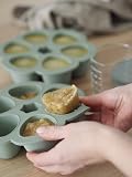 BÉABA - Vasetti Multipli in Silicone - Qualità Premium - Resistenza Termica Estrema - Forno e Microonde - 6 Scomparti Separati - Ermetico - Fabbricati in Francia - 6 x 150 ml - Verde Salvia - 6