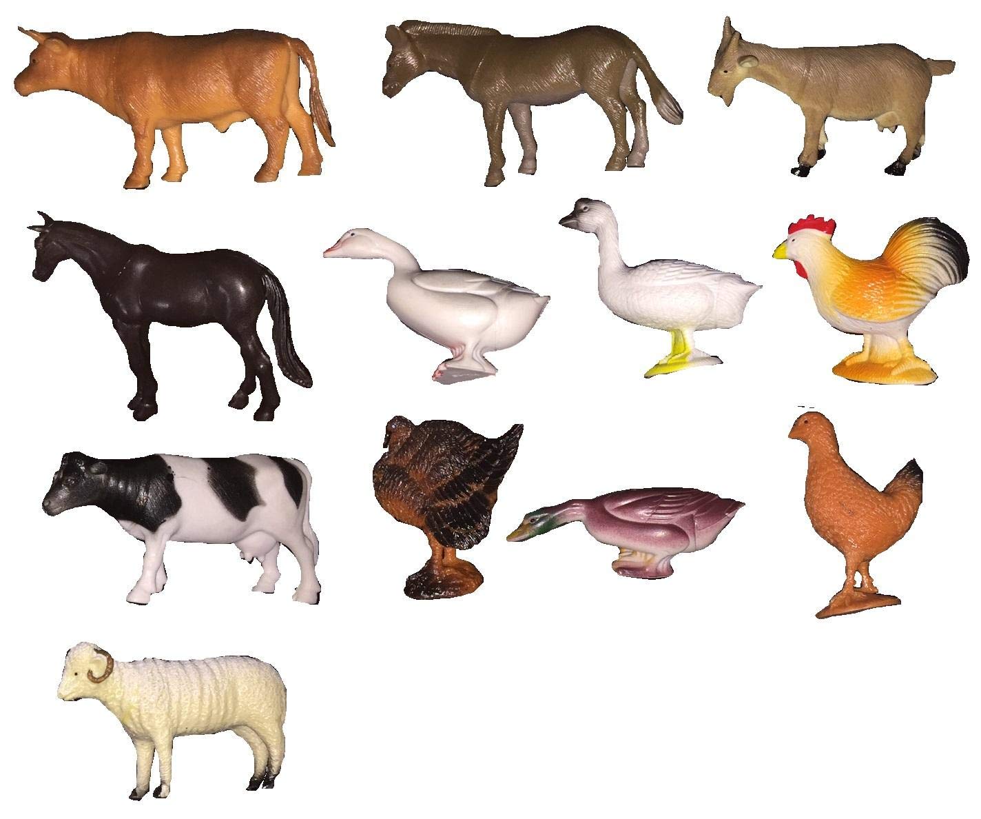 Natural WorldA set of 3d educational plastic figures in the form of farm animals, 12 pieces, size 8 cm - assorted