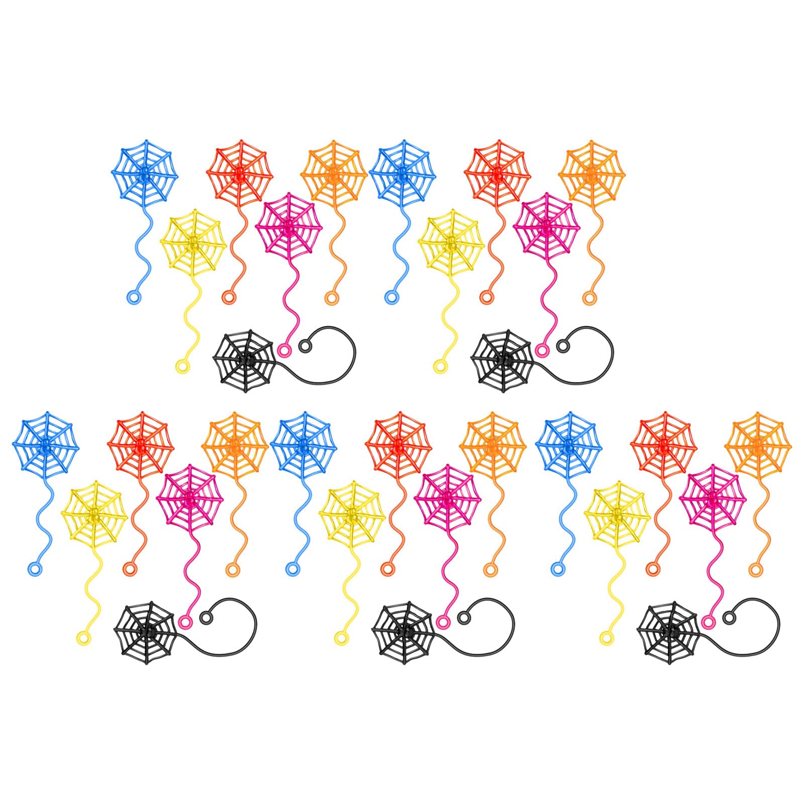 30Pcs Halloween Spiderweb Decoration Adhesive Backing for Kid Classroom Reward Gift Bag Fillers Halloween Party Supplies Spiderweb Decorations