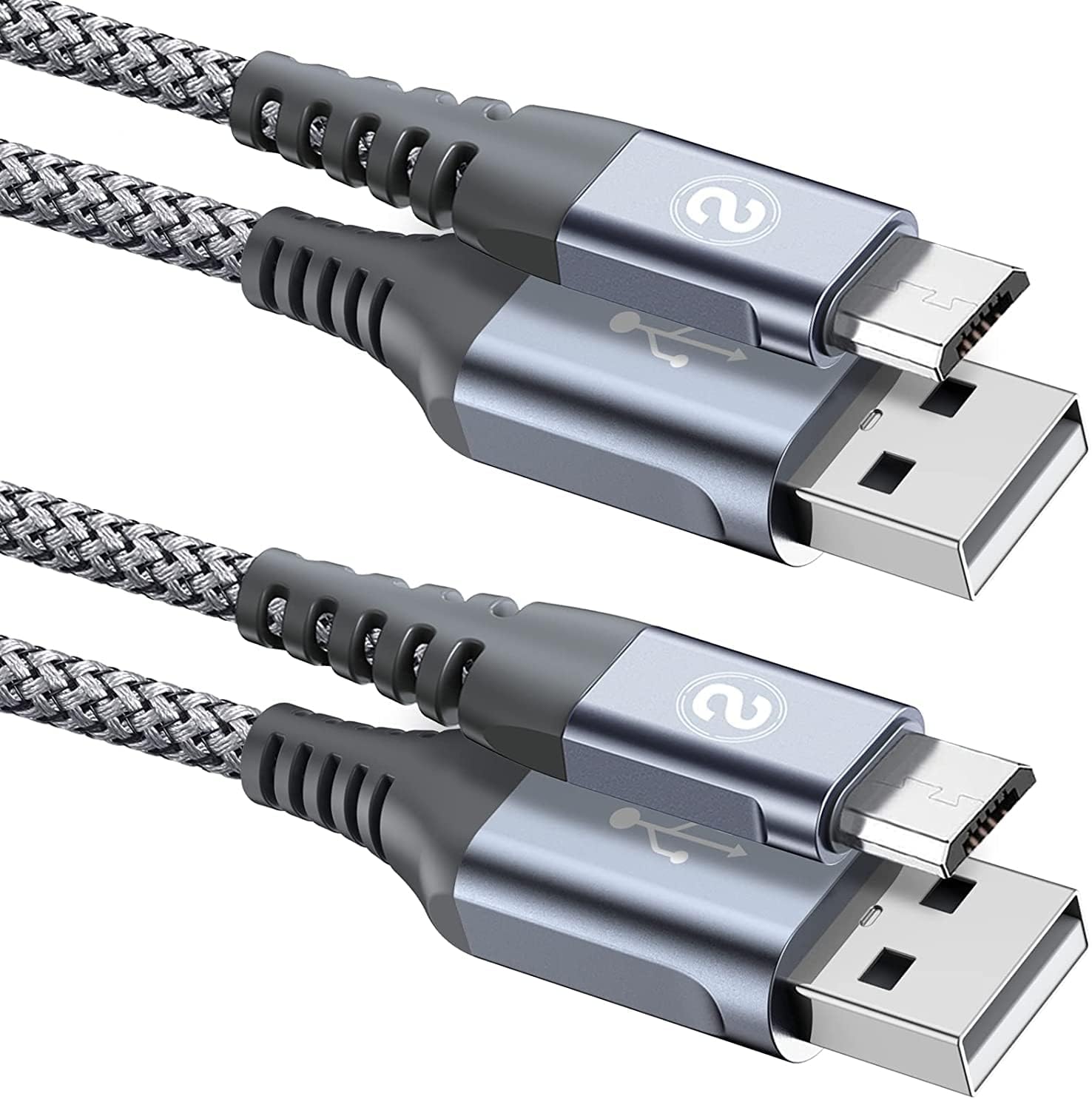sweguard Lot de 2 câbles Micro USB 2.0 en Nylon tressé pour Smartphones