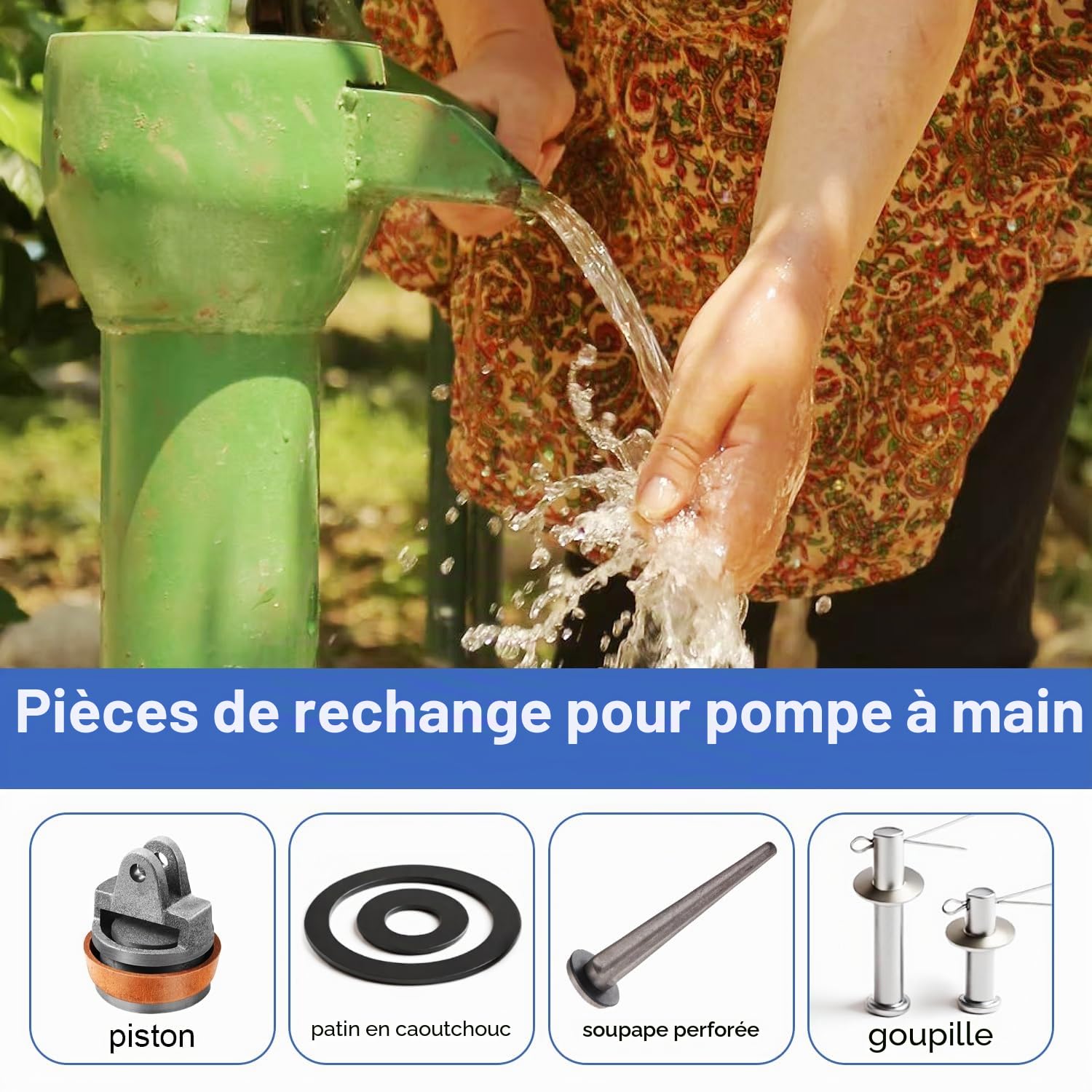 Piston pour Pompe à Bra de Type 75 Joint Perfectdraft Valve Perforée au Nez，Kit Joint Torique Pièces de Rechange pour Pompe a Eau Manuelle Convient pour les Jardins, les Puits et les Fontaines