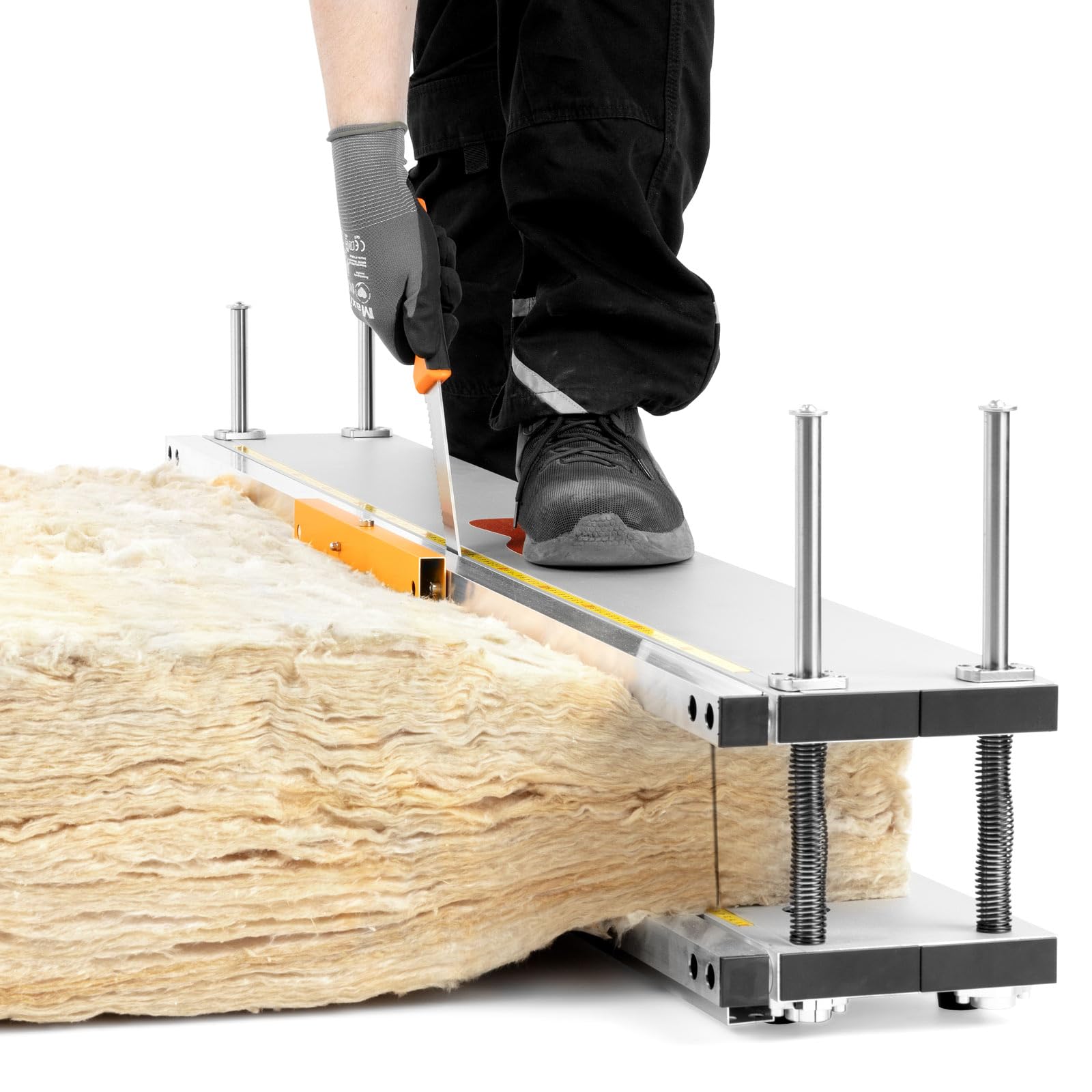 BAUTEC Dämmstoffschneider ISO-QUICKCUT + Dämmstoffmesser » optimiert für Rollenware » schneidet Glaswolle, Steinwolle, Mineralwolle, Klemmfilz
