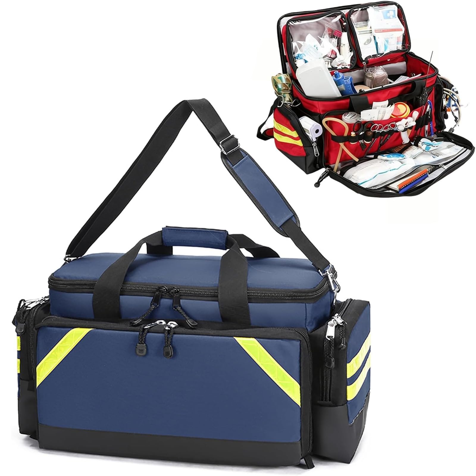 Bolsa De Primeros Auxilios Médica Con Múltiples Bolsillos, Bolsa Grande De Primeros Auxilios Para Emergencias Médicas, Con Tela Reflectante Y Desmontable, Fácil De Transportar Y Resistente Al Desgarro