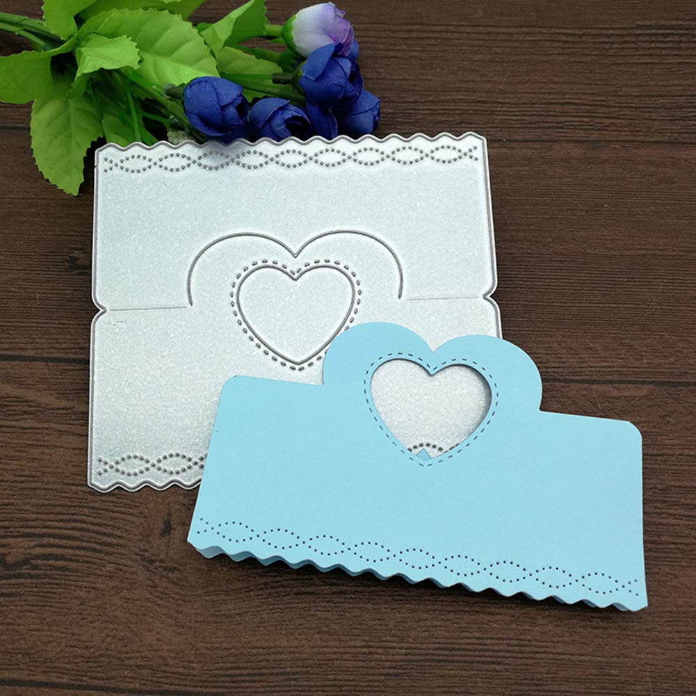 2 Fustelle In Metallo Per Scrapbooking – Forma A Cuore Con Bandiera – Acciaio Al Carbonio
