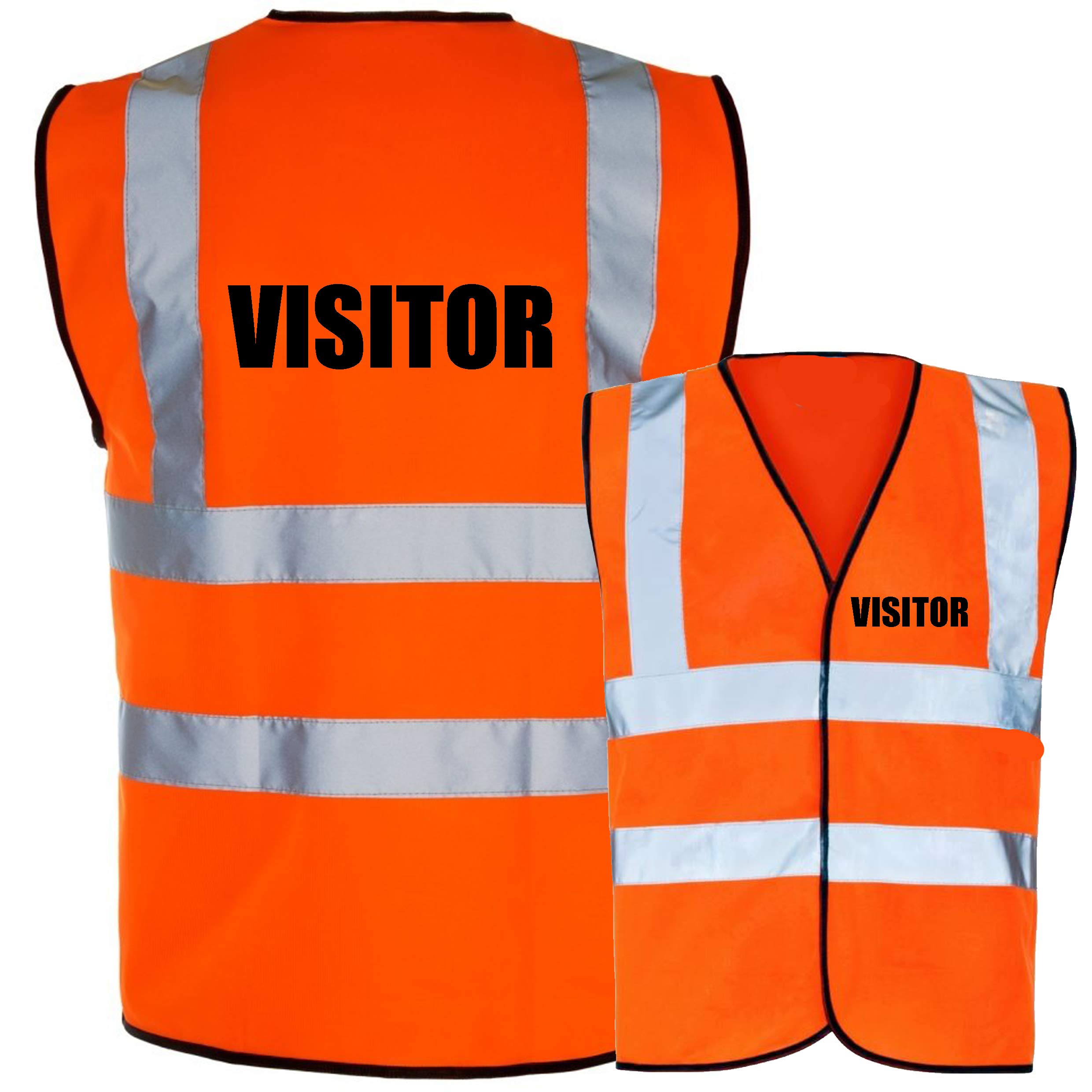 VISITOR Printed in BLACK TEXT - Hi Vis Safety Vest/Hi Viz Waistcoat Supplied by Simply Hi Vis Clothing UK