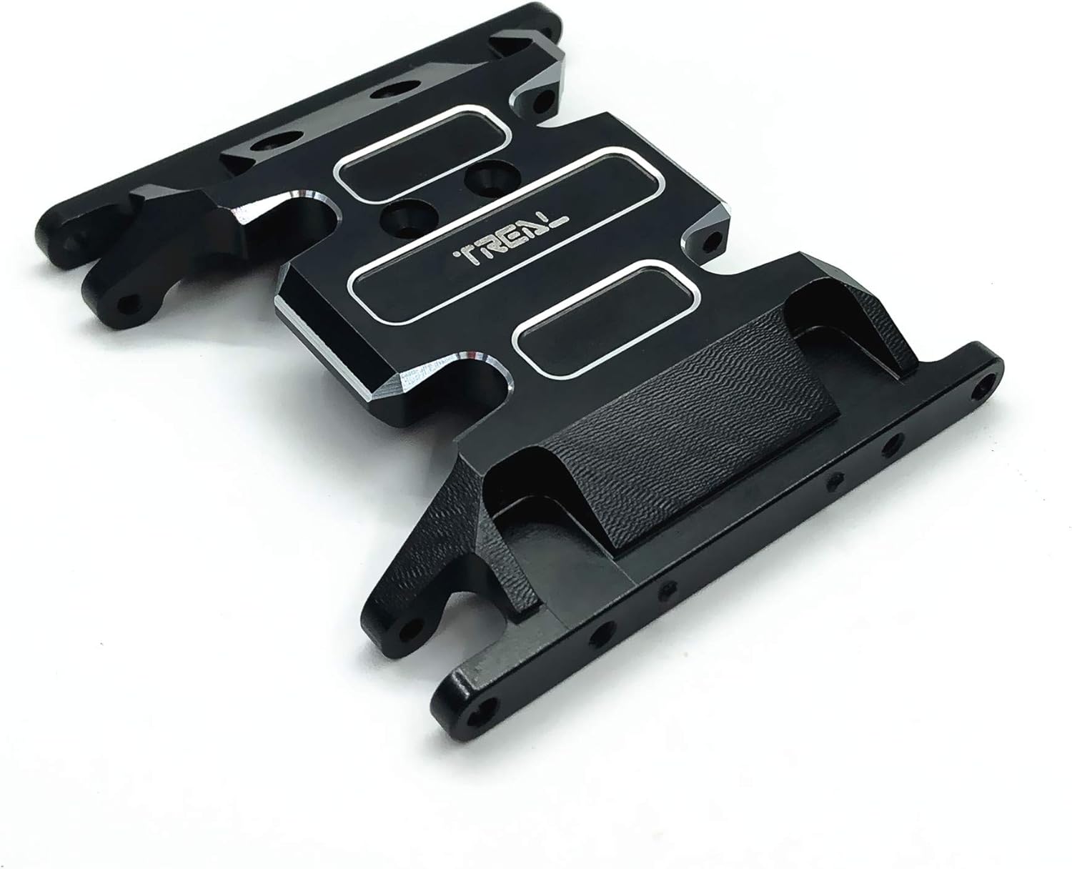 TREAL Aluminum Center Transmission Skid Plate Mount for Axial SCX10 II Upgrades 1/10 RC Crawler 90046 90047 Parts (Black)