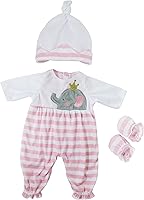 Vista 9 de JC Toys Mameluco de oso azul Traje de muñeca de bebé + sombrero + chupete A partir de 2 años Se adapta a muñecas de 12 a 14 pulgadas