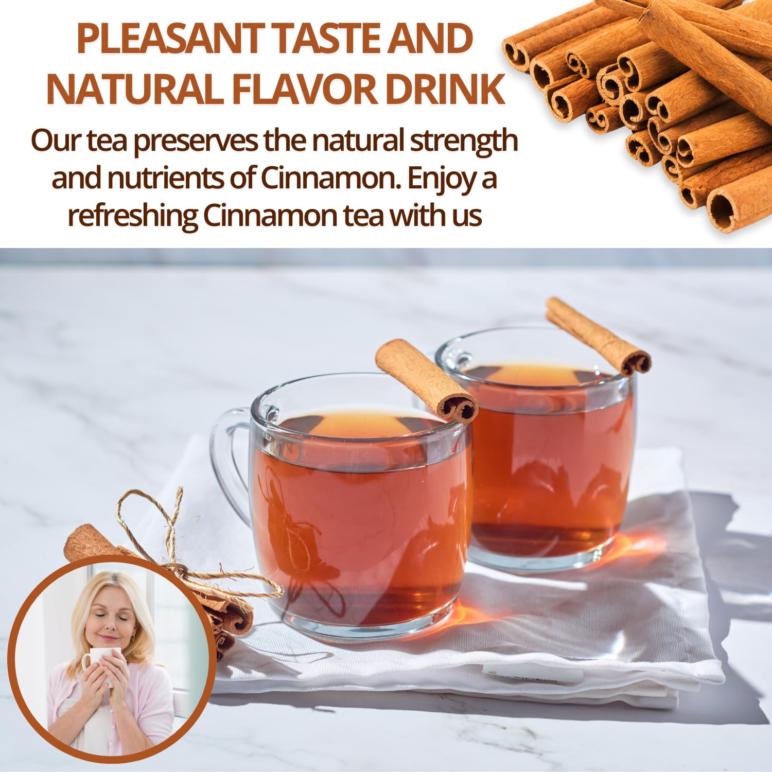 VIDA FARM 125 Cinnamon Tea Bags, 100% Natural Herbal Cinnamon Tea Bags, No Additives, No Caffeine, No Sugar - Image 4