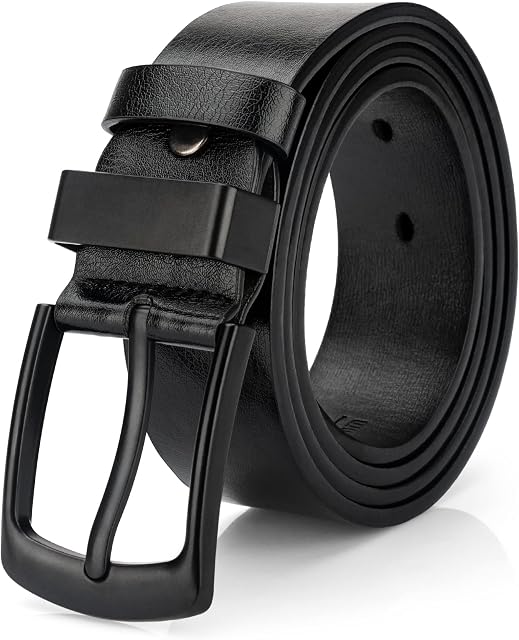 Maikun Ceinture casual homme, Noir homme PU Ceinture en cuir pour pantalons Jeans