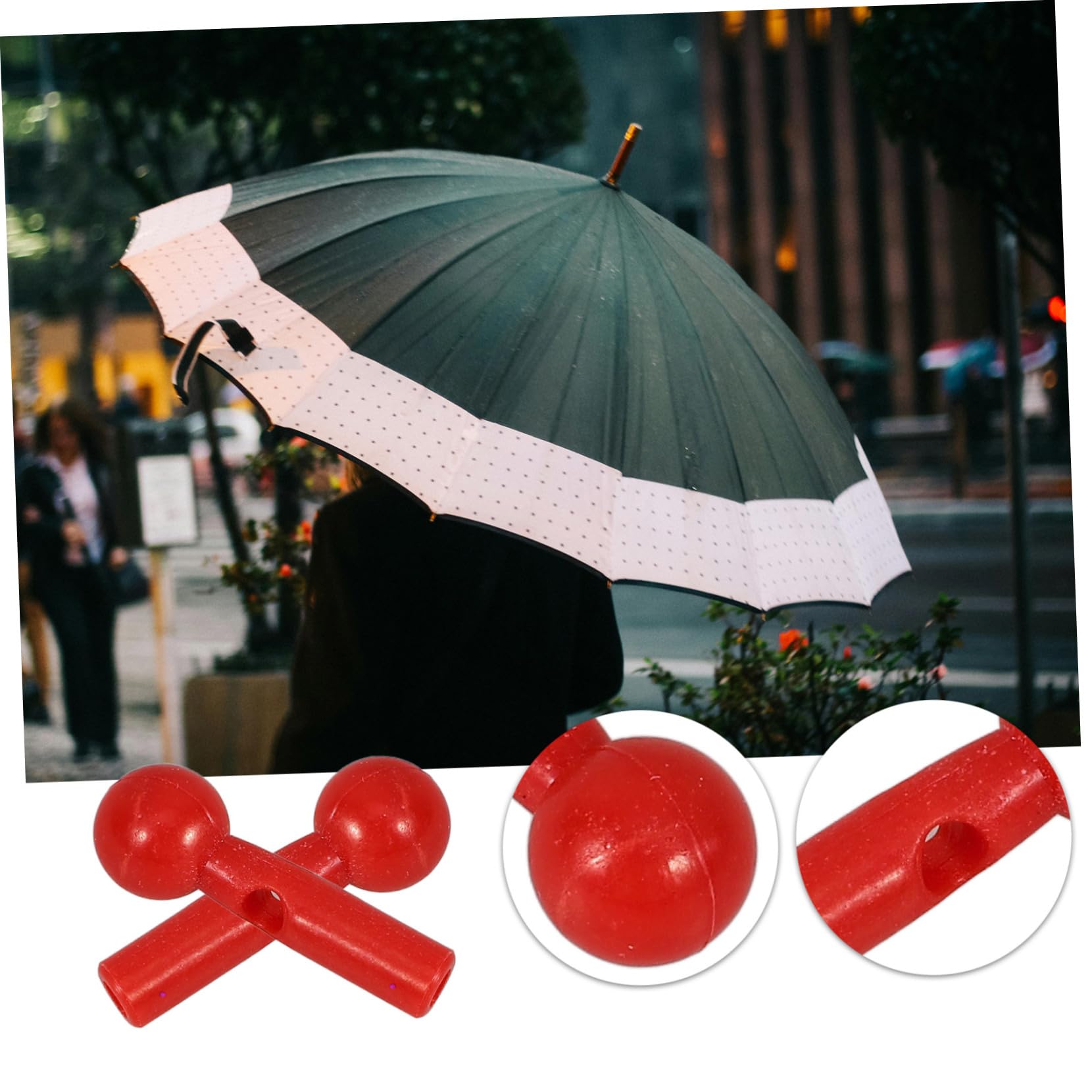 Toddmomy Parapluie Pour Enfants Pièces De Réparation De Parapluie De Pluie Perle Pour Queue De Conseils De Remplacement De Perles Pour Queues Rouge Plastique