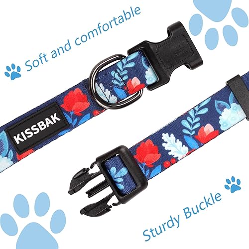 Miniatura 8 de KISSBAK Collar para perros pequeños  Diseño especial lindo collar para perro hembra, suave, ajustable, elegante, floral, hembra, cachorro, collar