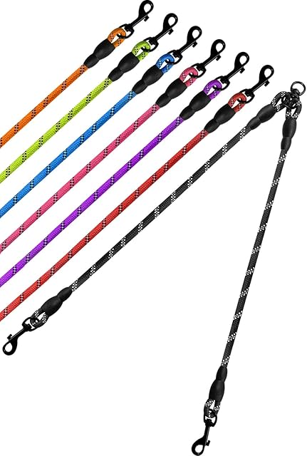 Taglory Dog Lead Splitter,Reflective 2 Dog Lead for Puppy Small Medium Dogs,30 inches Black