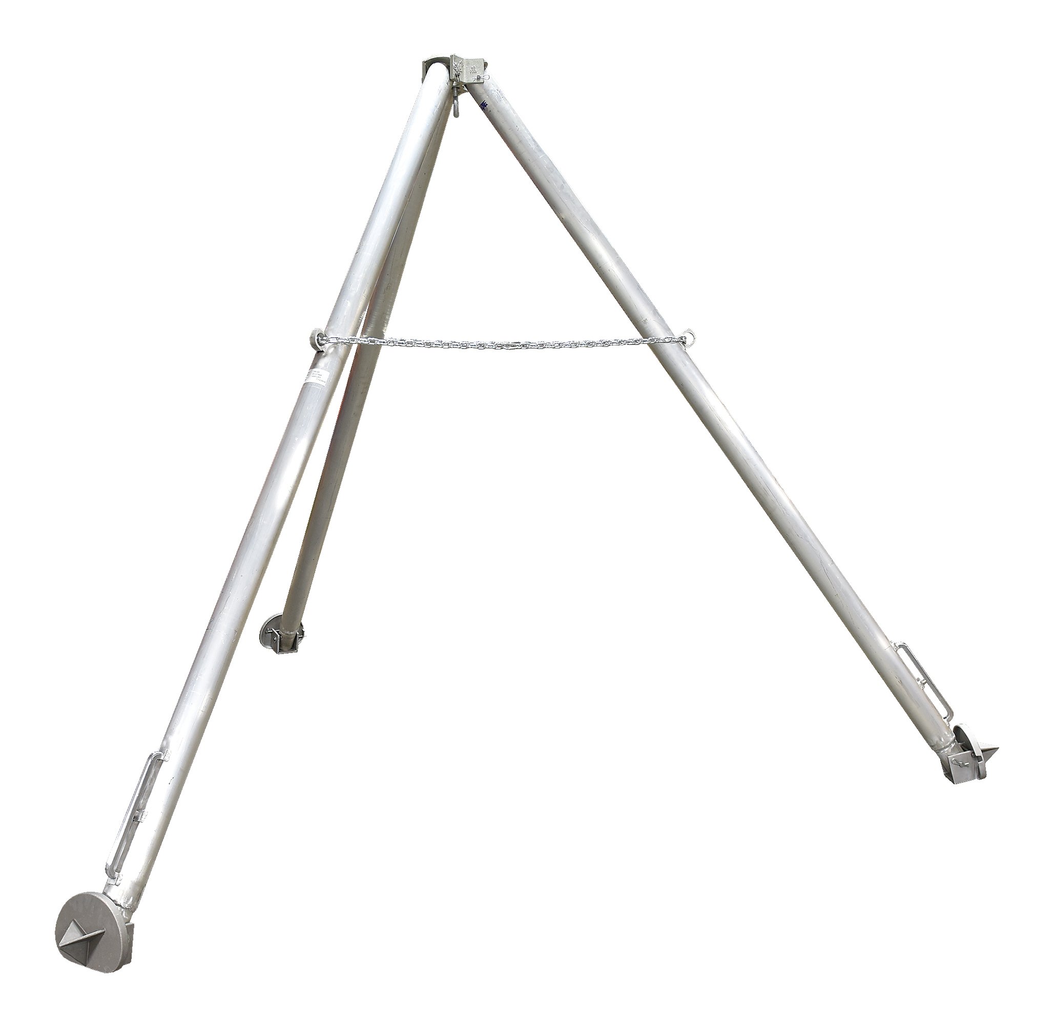 Vestil TRI-AF Aluminum Tripod Stand with Fixed Legs Color Silver Overall LxWxH in 109 x 109 x 114