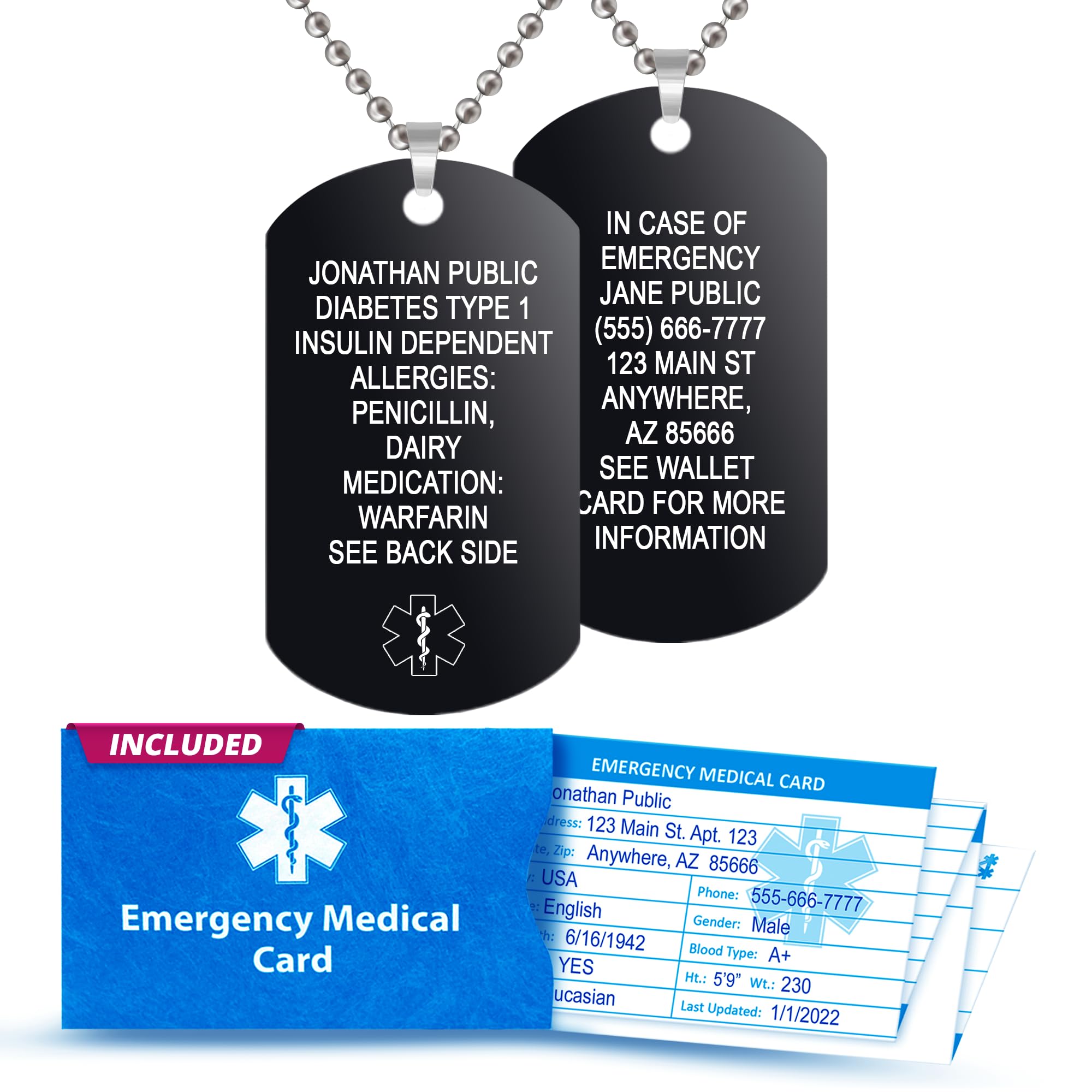 Universal Medical Data Dog Tag