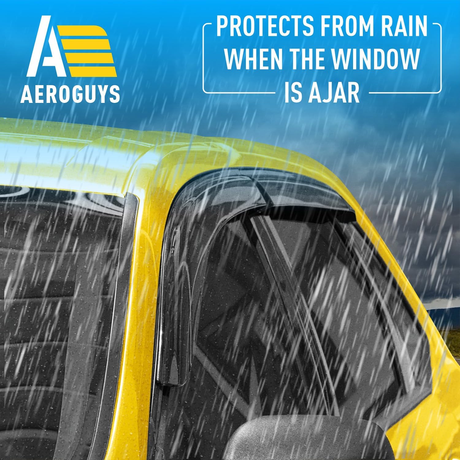 Extra Durable Window Deflectors Tape-On Window Visors Rain Guards Fit for Ford Edge 2015-2024, Sun Visors, Wind Vent for Shades, Exterior Car Accessories - 6pcs. AG0499