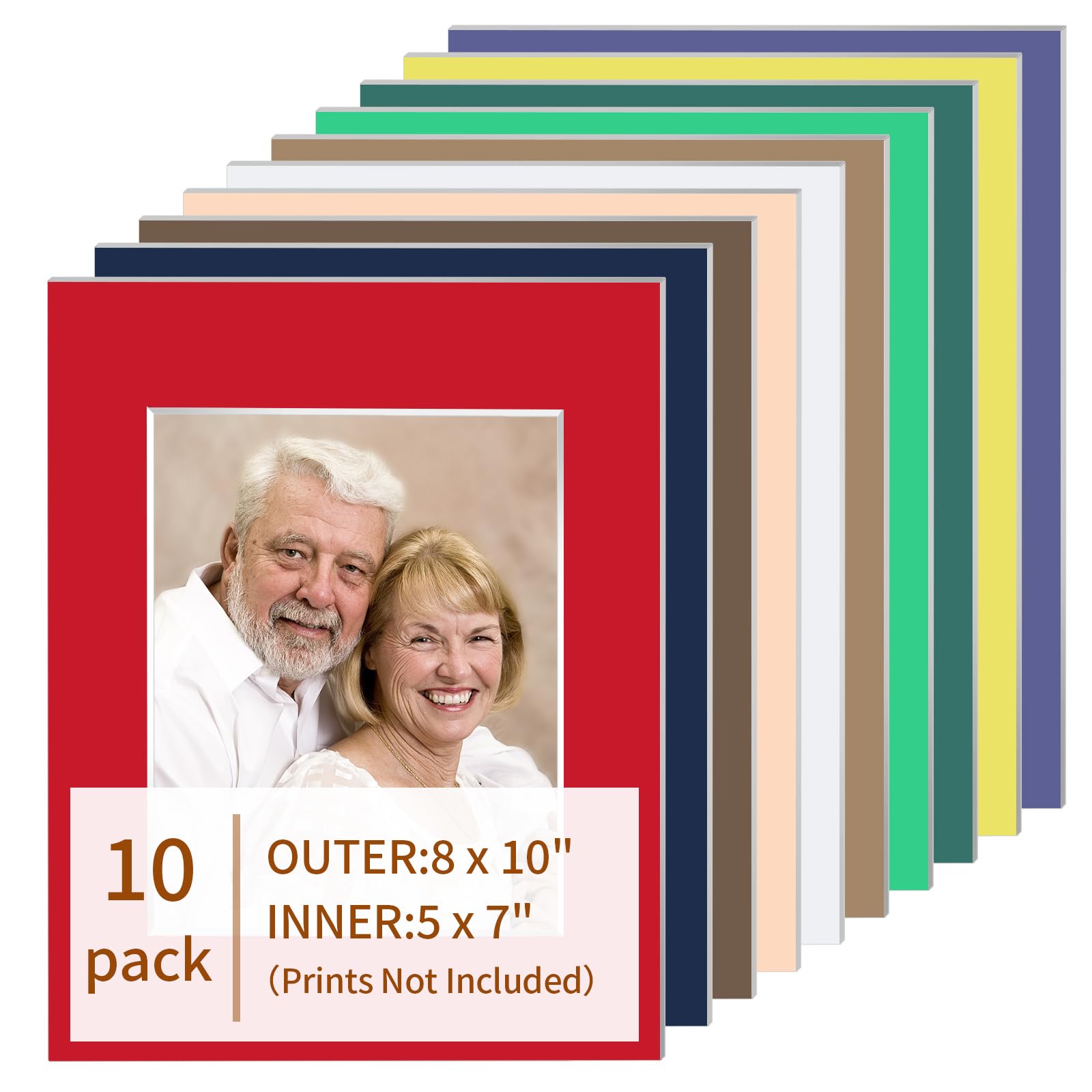yeestone 10 Pack Picture Frame Mats, 8x10 Matted to 5x7 Photo Mats, Acid Free Picture Matting for Pictures Photos Watercolor Artwork (Mixed Color)-picture-11