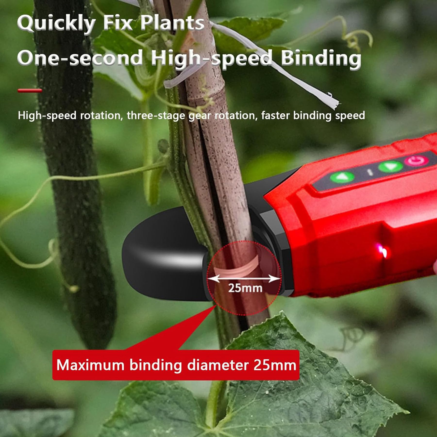 Máquina Atadora De Plantas Eléctrica,Máquina Atadora De Vegetales con Pantalla,Herramienta Eléctrica para Atar Viñas con Batería Extraíble,Máquina para Atar Viñas（Con tijeras de podar）