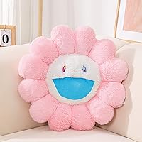 Vista 13 de FIONOUT Almohada de Flor Negra, Almohada Decorativa en Forma de Flor, Cojines de Piso con Cara de Flor Almohada de Piso, Almohada de Felpa de Black-a