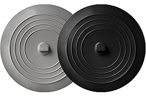 2 Pack 6" Kitchen Sink and Bathtub Drain Stopper Plugs in Black and Gray