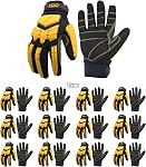 HANDLANDY Gants anti-vibrations SBR Pading TPR Gants d'impact du protecteur Gants de travail mécaniques pour hommes