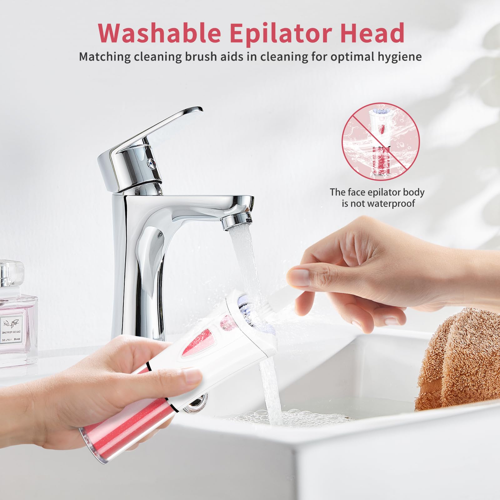 Depiladora Mujer,Removedor de vello facial para mujeres con luz LED