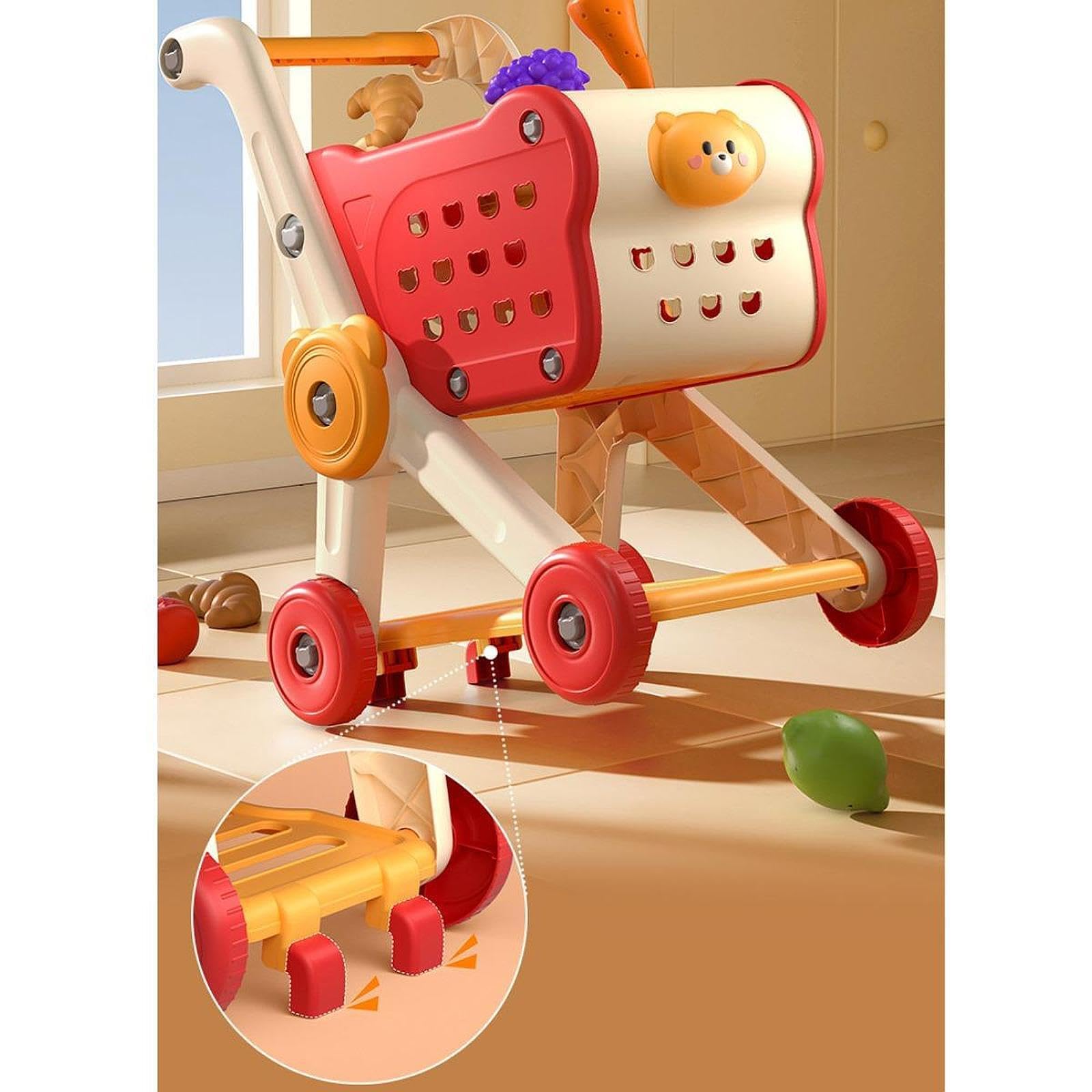Carrello della spesa Giocattoli per bambini Divertimento educativo Mini carrelli della spesa Esperienza di stoccaggio interattiva Carrello a mano del