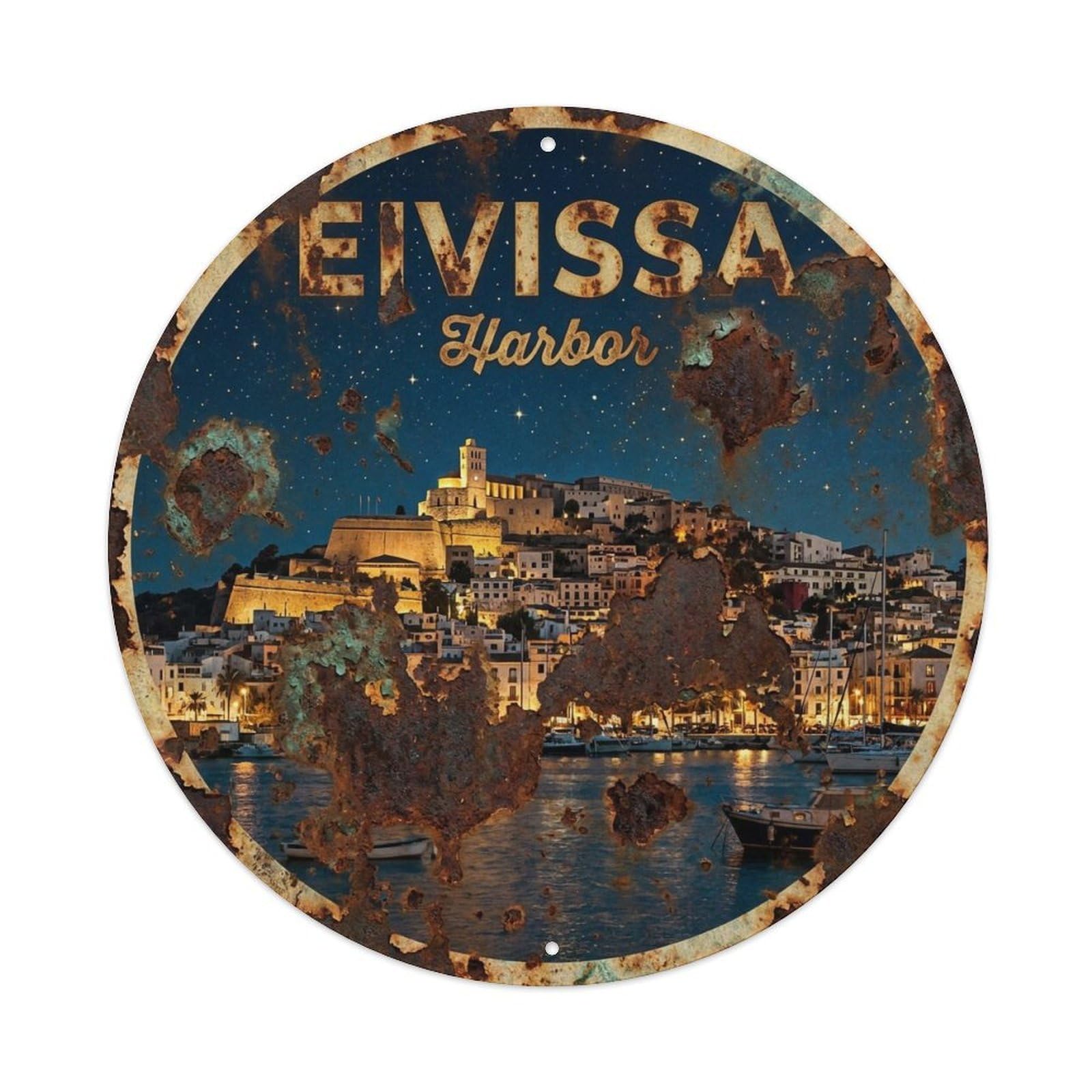 Vintage Travel Ibiza Spain History Metal Tin Sign