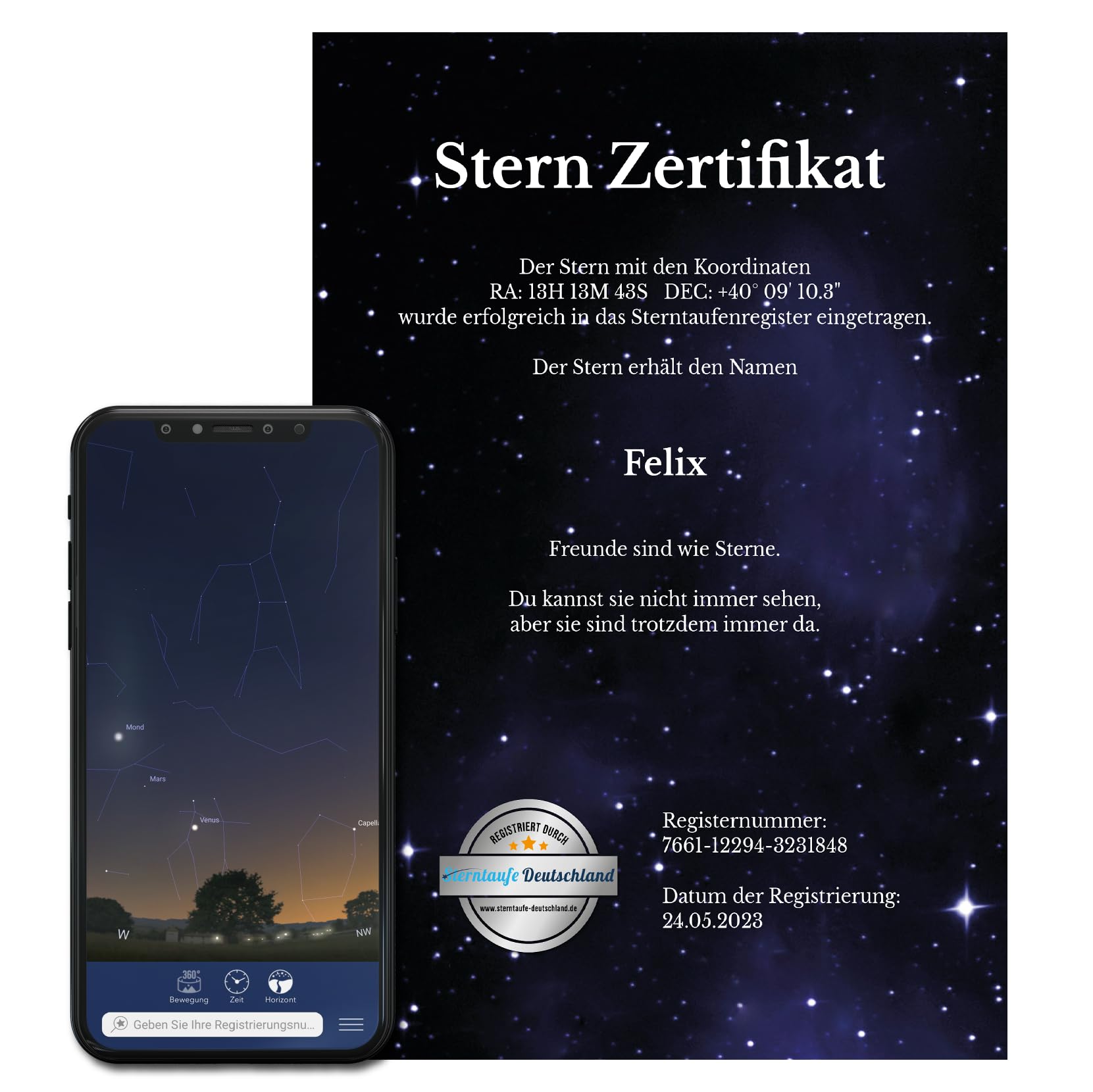 Sterntaufe Geschenkidee Frauen und Männer | Partner Geschenke & Geschenk Freundin oder Geschenke für Frauen