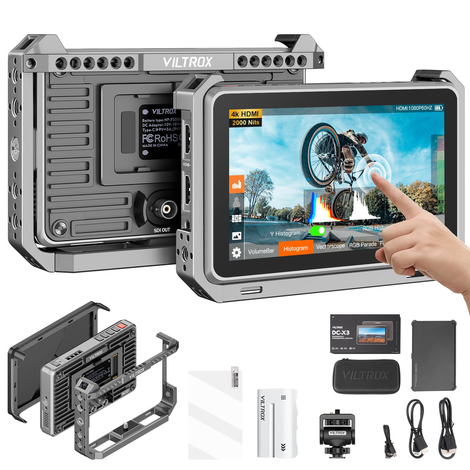 monitor esterno 4k hdmi 3g-sdi 2000nit full hd
