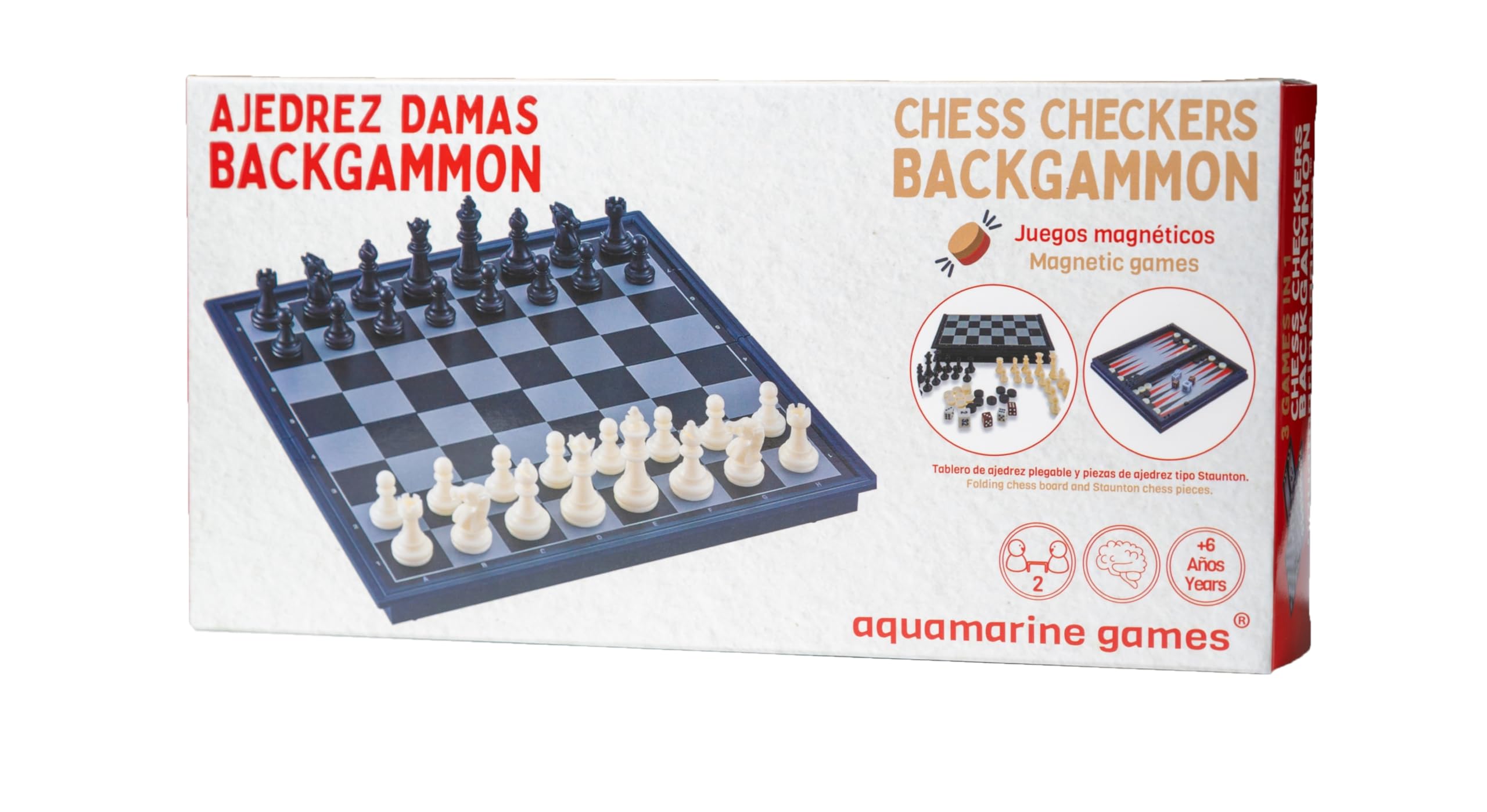 Aquamarine Games Szachy Warcaby Backgammon magnetyczne CP024