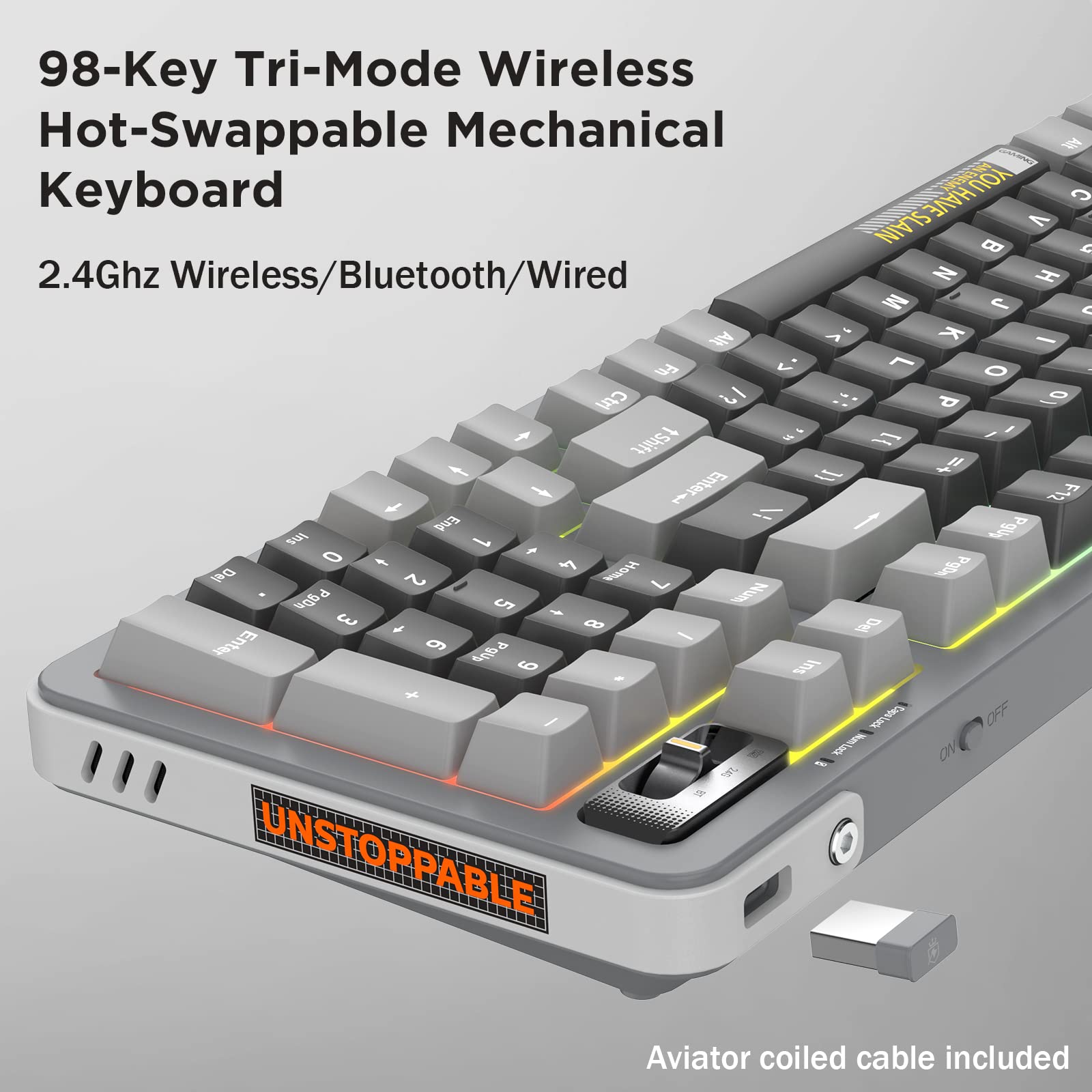 Amazon | YUNZII Y98 ワイヤレスメカニカルキーボード ホットスワップ