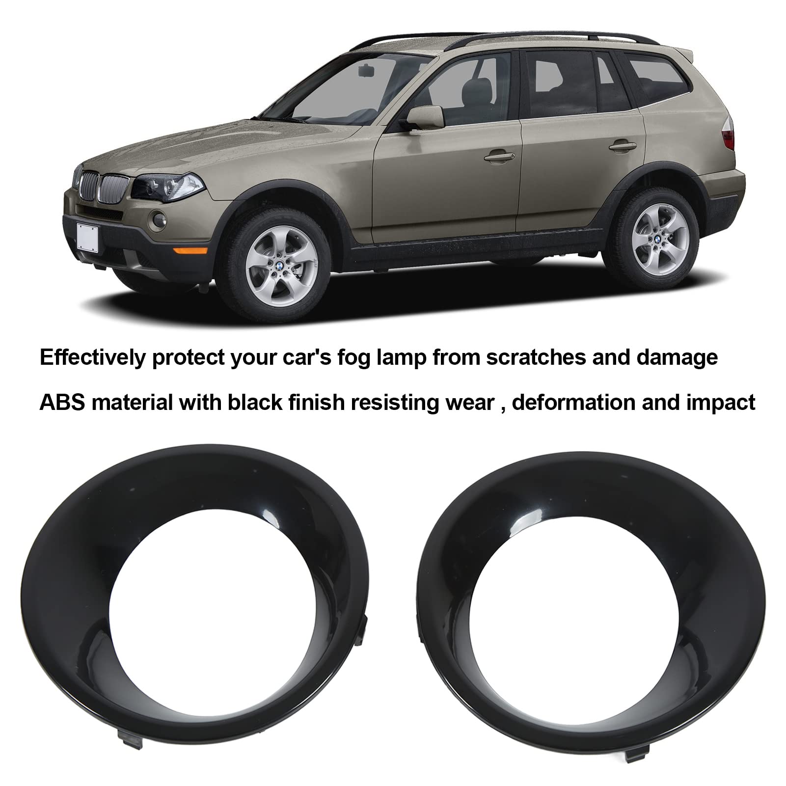 Enjoliveurs Phares Antibrouillard Noir Pour BMW X3 E83 2007-2010 - Paire AV