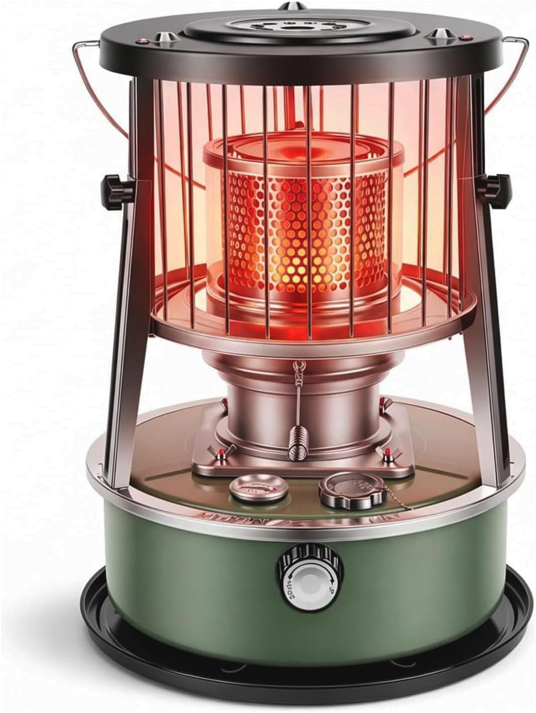 Portable Kerosene Heater, 5.2L Tank 20-25 Hours Heating with Adjustable Height Safety Net, for Camping Garage Home Emergency Indoor Outdoor Use (Complete accessories)