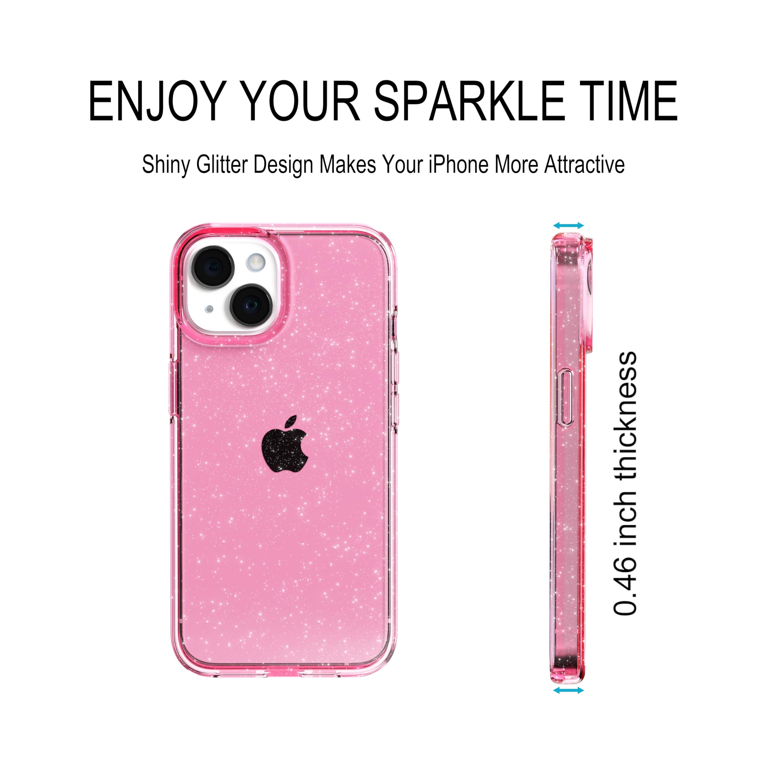 Amazon.co.jp: Henaiser グリッターデザイン スマホケース iPhone 15