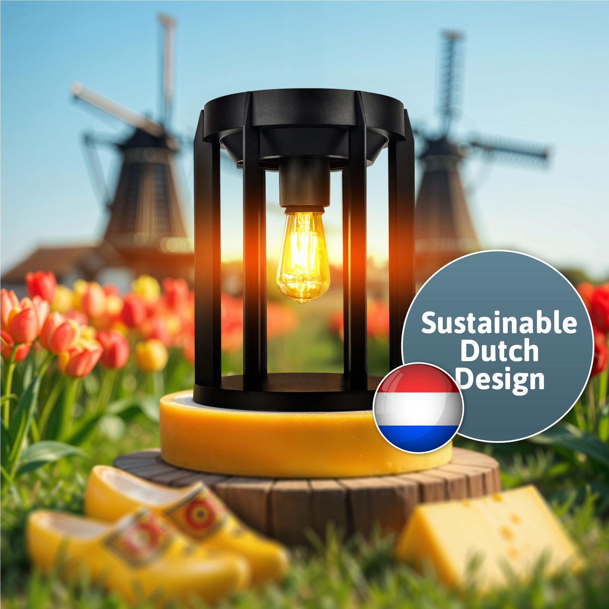 Brendz Solar Tischlampe Outdoor, 1000 Lumen, Warmweißes Licht, USB-C aufladbar, 3 Lichtstufen, bis zu 15 Stunden Leuchtdauer, LED Solar Laterne für draußen, Solarlaterne für Außen, Vela & Crux