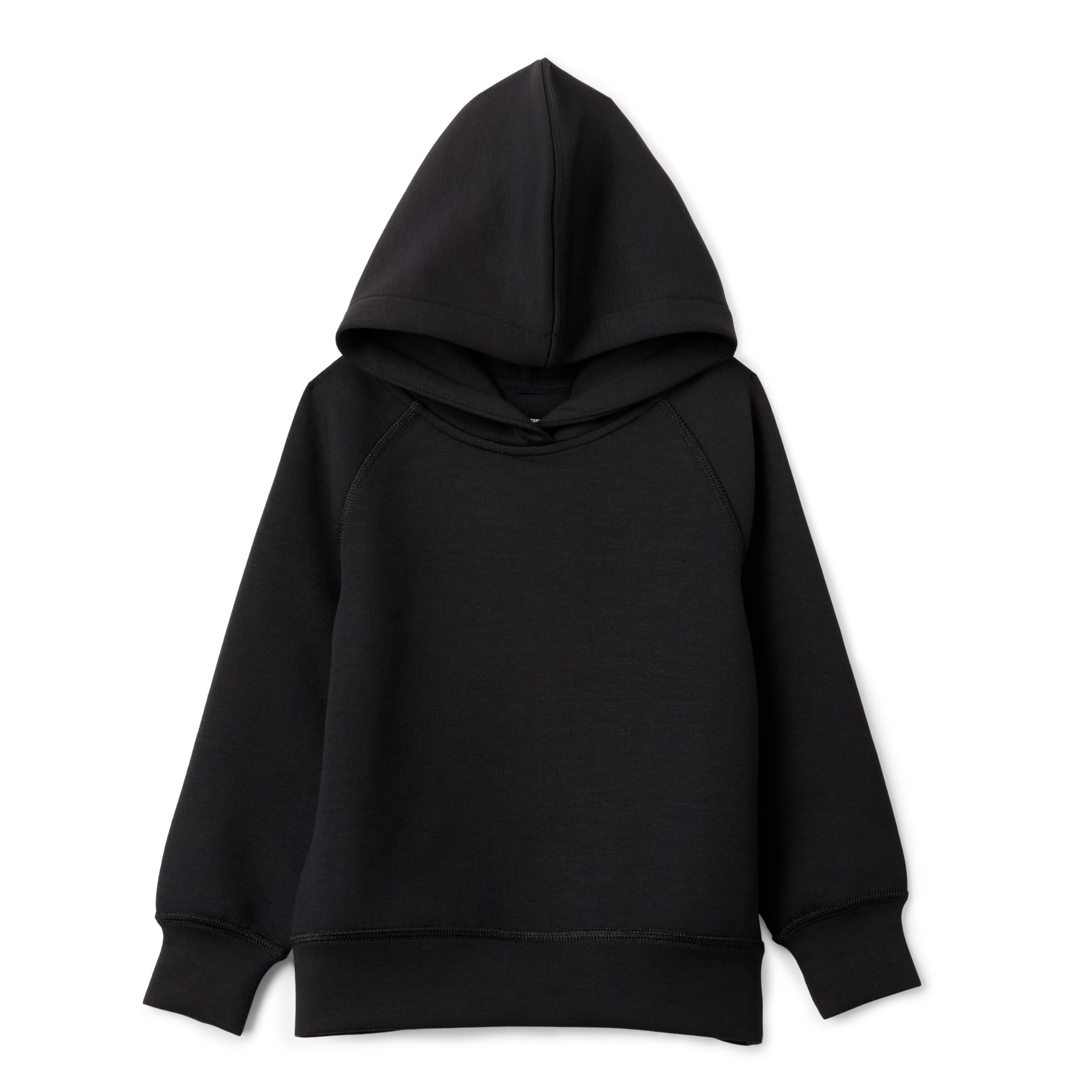 Amazon Essentials Boys' Active Sweat Relaxed-Fit Pullover Hoodie with Thumbholes, Black, 8 Years