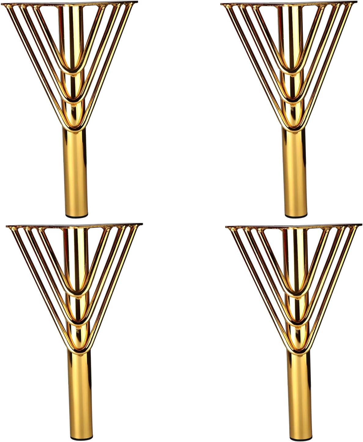 Osring 10 Inch Furniture Leg Gold Triangle Shaped Hairpin Furniture Table Feet 4pcs, Heavy Duty Metal Coffee Table Legs for Sofa Dresser Cabinet