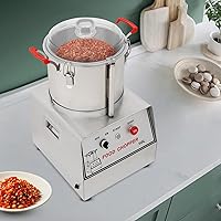 Vista 6 de Procesador de alimentos comercial de 1100 W, máquina picadora eléctrica de alimentos de acero inoxidable de 10 L, molinillo de 1400 RPM con bloqueo