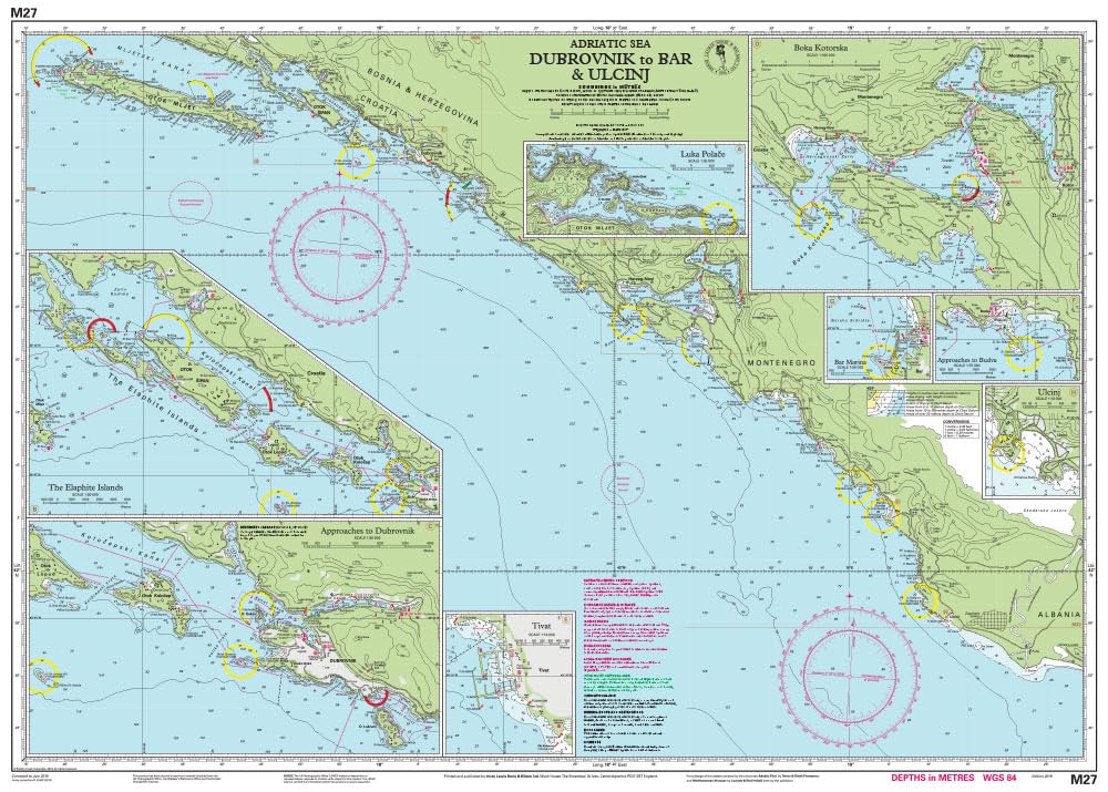 Imray Chart M27: Dubrovnik to Bar and Ulcinj (M Series)