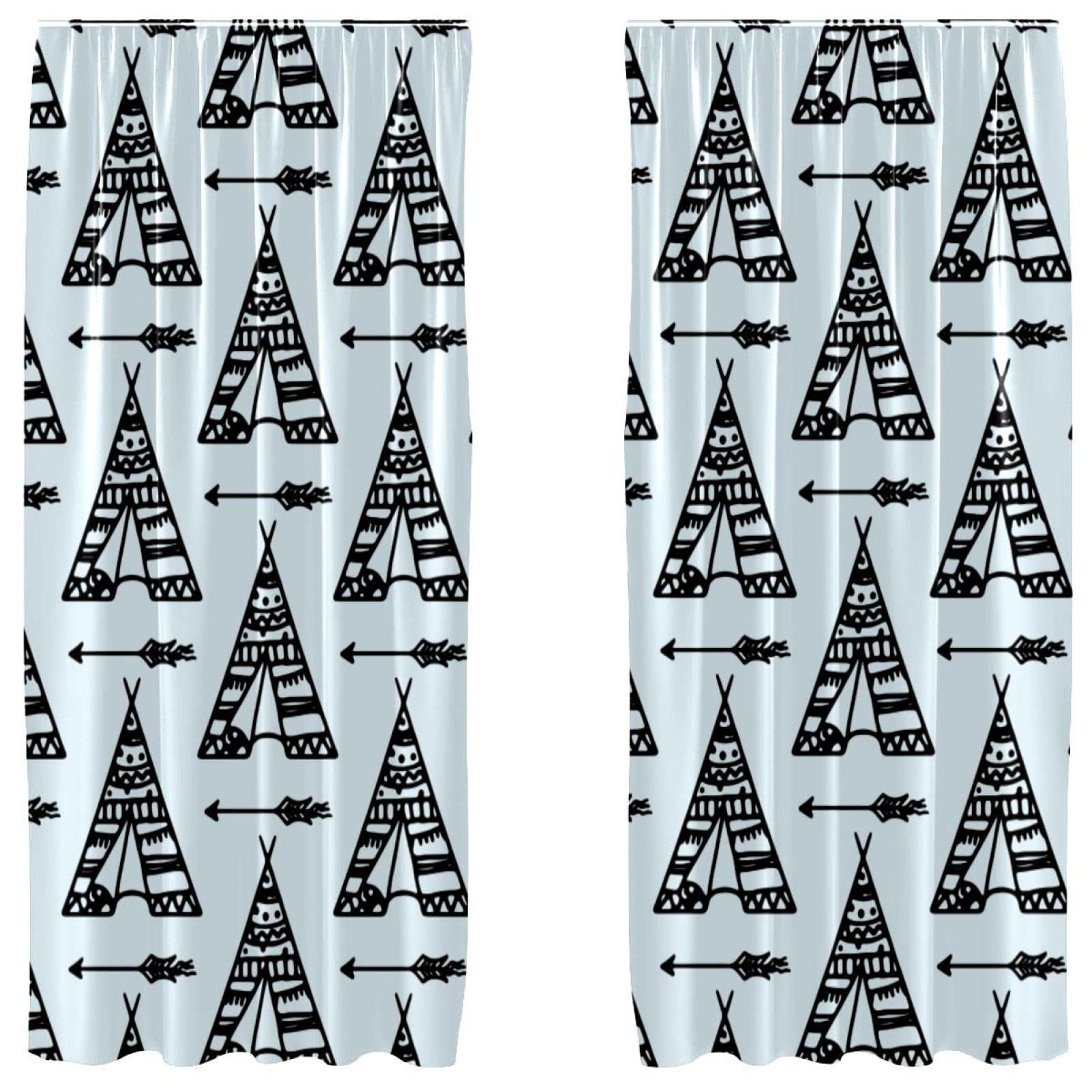 Cortinas opacas de microfibra azul Tipi de 55 x 84 pulgadas 1