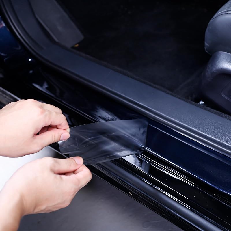 Protetor de Soleira Automotiva em TPU Transparente para Pintura, Kit com 4 Peças Kopoiou